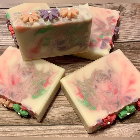 Sold out- Hand Crafted Artisan Soap with a Soap Flower Top - Picture 6 of 7
